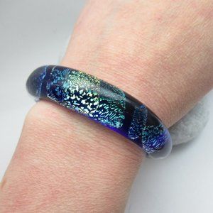 Dichroic glass cuff bracelet